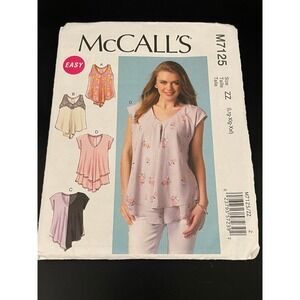 00224 - McCall's M7125 Sewing Pattern Misses' Tunic Top ZZ (L-XL-XXL) Easy UNCUT